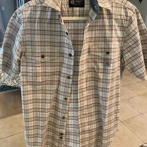 Carhartt Rugged Flex Relaxed Fit Mens Short Sleeve  Plaid Shirt Size Medium
